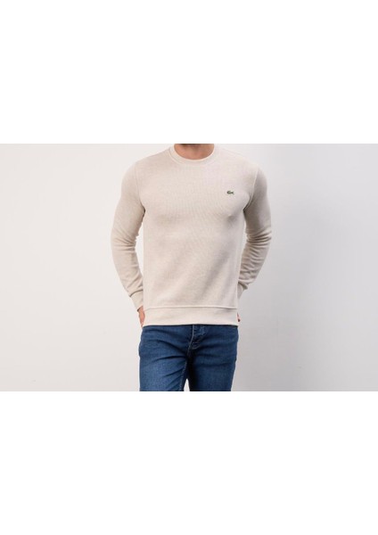 Bisiklet Yaka Bej Dar Kesim Erkek Triko indirimleri