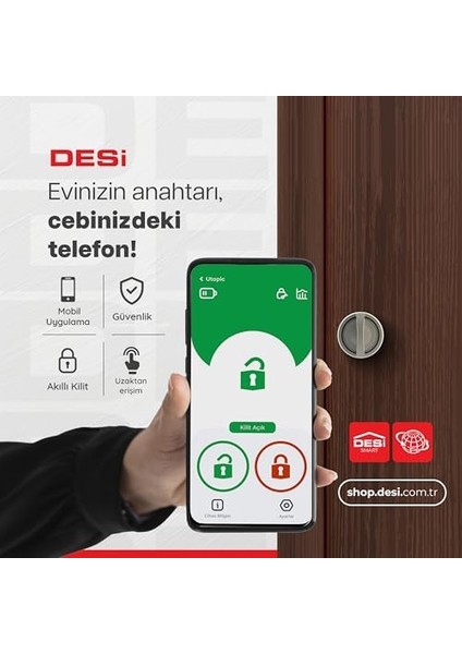 Utopic R Motorlu Silindir Akıllı Kilit, Telefondan Kontrol ve Şarj Edilebilir Pilli … fiyatları