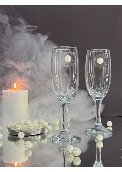 Şampanya Kadehi̇ Beyaz Inci̇ Böğürtlen Fi̇gürlü 2'li̇ fiyatları