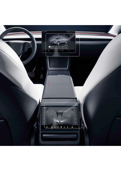 Tesla Model Y Juniper 2025 2in1 Ekran Koruyucu Uygulama Aparatlı Ön ve Arka Temperli Cam Koruyucu Parlak modelleri