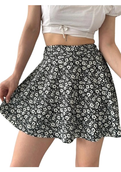 Desenli Krinkıl Etek -Gri̇ fiyatları