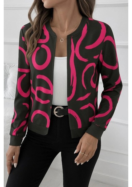 Kadın Uzun Kollu Önden Fermuarlı Kısa Şardonlu Dalgıç Ceket modelleri