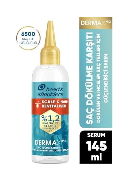 Head & Shoulders Dermaxpro Scalp & Hair Revitaliser Dökülme Karşıtı Durulanmayan Saç Derisi Serumu Kafein ve Seramid ile 145ML fiyatları
