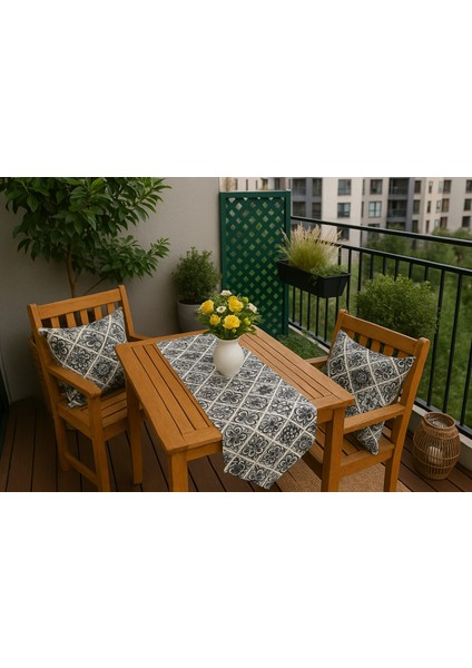 Duck Kumaş 2'li Çift Taraflı Kırlent Kılıfı (43X43 Cm) + Runner (42X100 Cm) Seti– Dekoratif Kombin fiyatları