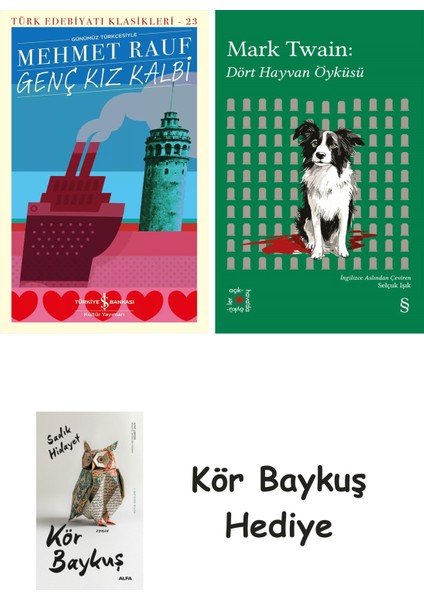 Genç Kız Kalbi + Everest Açıkhava 41 - Dört Hayvan Öyküsü + Kör Baykuş