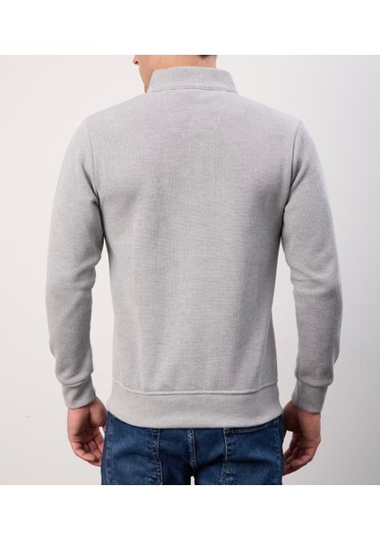 Fermuar Yaka Gri Dar Kesim Erkek Triko fiyatları