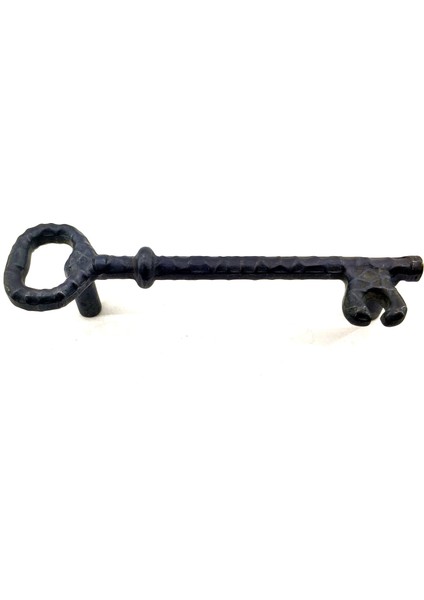 Antika Tarz Dekoratif Pirinç Anahtar Şeklinde Kapı Çekme Kolu, Mobilya, Sandık, Kutu Kulbu - 128mm, Oksit