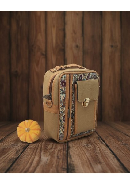 Otantik Mozaik Desen Kare Omuz Çantası