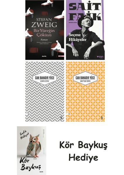 Bir Yüreğin Çöküşü + Seçme Hikâyeler + Uzakta Beyaz + Unuttum Dünya + Kör Baykuş