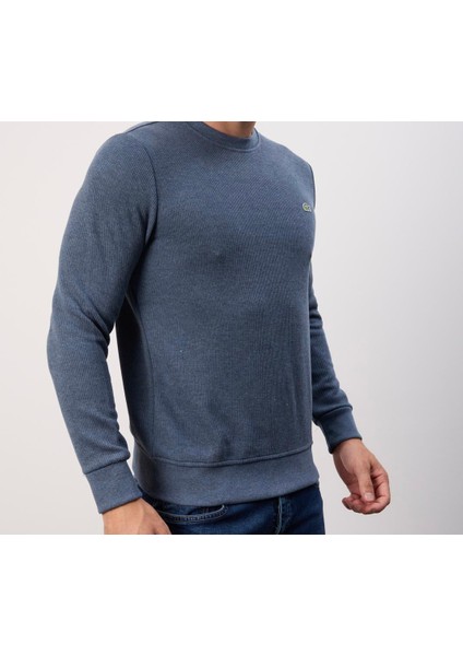 Bisiklet Yaka Indigo Dar Kesim Erkek Triko indirimleri