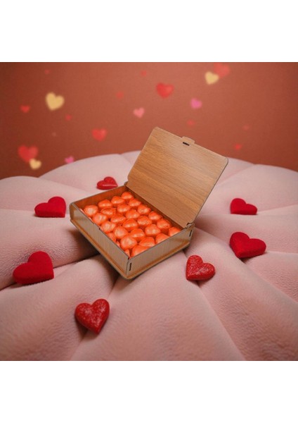 Ahşap Kutuda Hediyelik 50 Adet Kalp Çikolata – Özel Günler Için Tatlı Sürpriz Hediyelik fiyatları