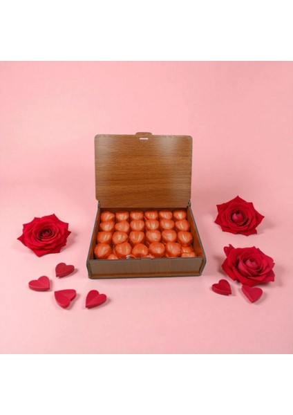 Ahşap Kutuda Hediyelik 50 Adet Kalp Çikolata – Özel Günler Için Tatlı Sürpriz Hediyelik modelleri