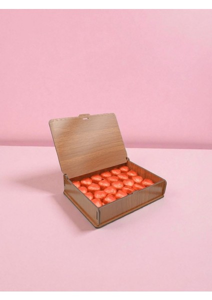 Ahşap Kutuda Hediyelik 50 Adet Kalp Çikolata – Özel Günler Için Tatlı Sürpriz Hediyelik fırsatları