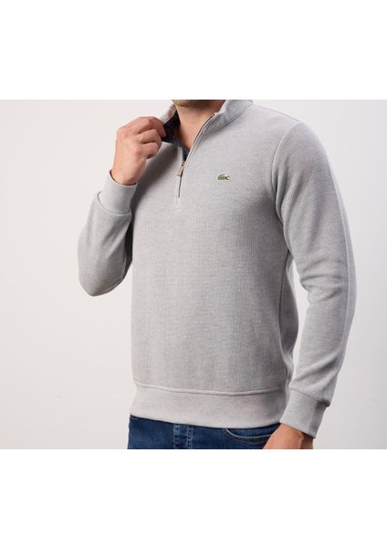 Fermuar Yaka Gri Dar Kesim Erkek Triko indirimleri