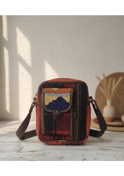 Otantik Dokuma Kilim Kadın Omuz Çantası