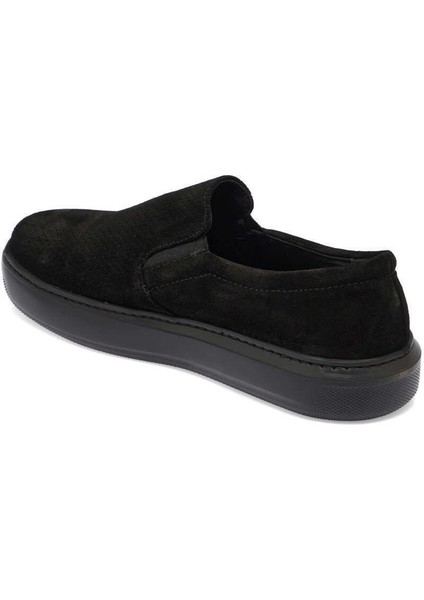 Siyah Hakiki Süet Deri Kadın Loafer - K24I1AY67368-A01