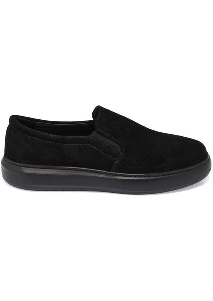 Siyah Hakiki Süet Deri Kadın Loafer - K24I1AY67368-A01