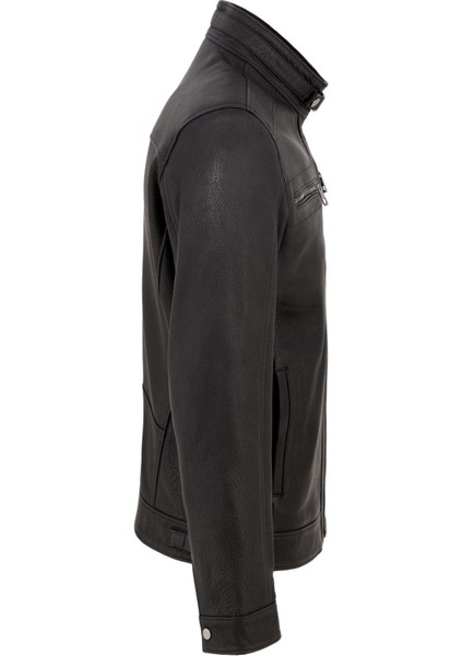 Siyah Hakiki Deri Erkek Hakiki Deri Mont - E23KDM310542-Q4O