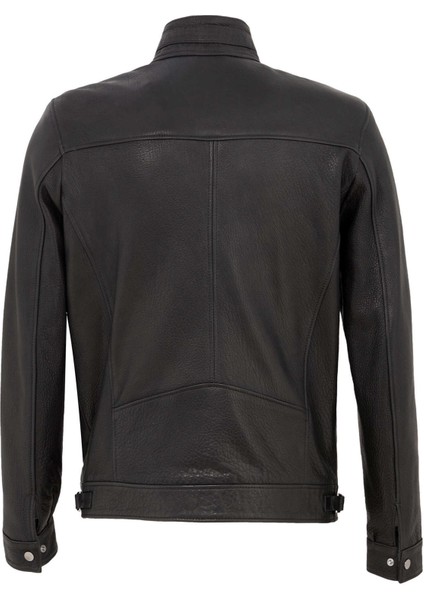 Siyah Hakiki Deri Erkek Hakiki Deri Mont - E23KDM310542-Q4O