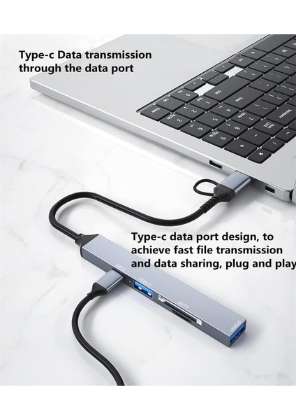NR22 5in1 Type-C USB Otg Kablolu Hub Istasyonu USB 3.0 5gbps Veri Aktarımı Kart Okuyucu modelleri