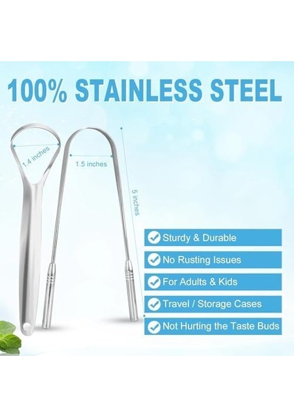 Emey E-Ticaret Dil Temizleyeci ve Kazıyıcı Metal Dil Temizleme Seti