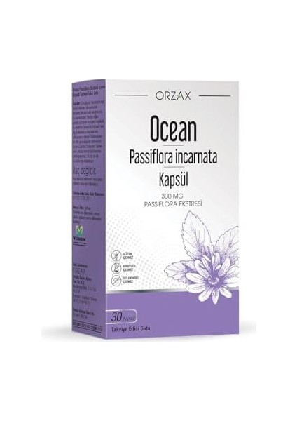 Orzax Ocean Passiflora 300 Mg 30 Kapsül