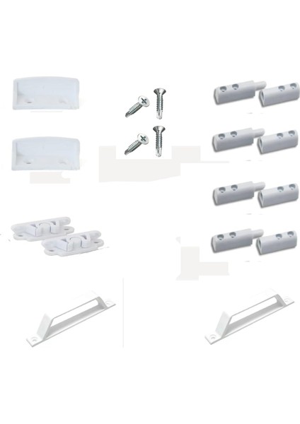 Montaj Seti (2 Adet Tutamak, 2 Adet Çıt Çıt, 4 Adet Menteşe, 2 Adet Kol) 10 Parça