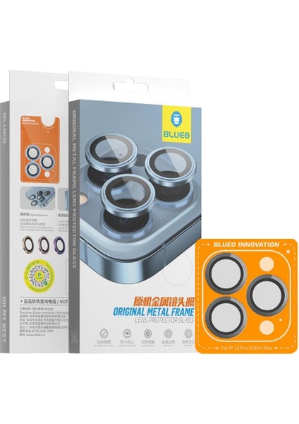 15 Serisi Uyumlu Orijinal Metal Çerçeve Kamera Lens (Gri, 15 Pro)