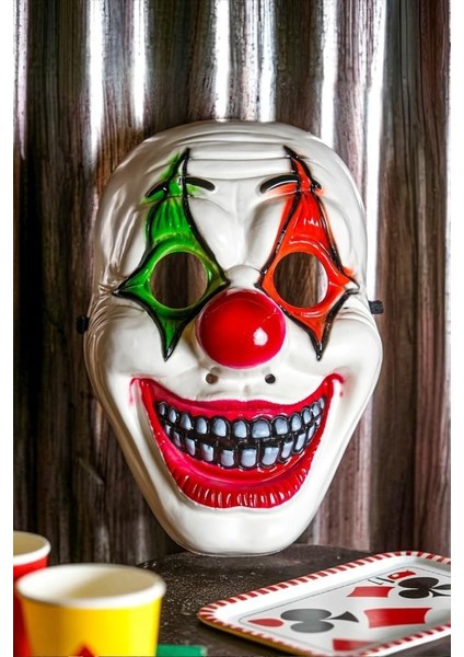 Halloween Maske Palyaço Kırmızı Yeşil