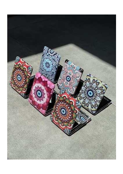 Cep Boy El Aynası, Karışık Desenli Makyaj Aynası, Çanta Için Hafif Taşınabilir Ayna