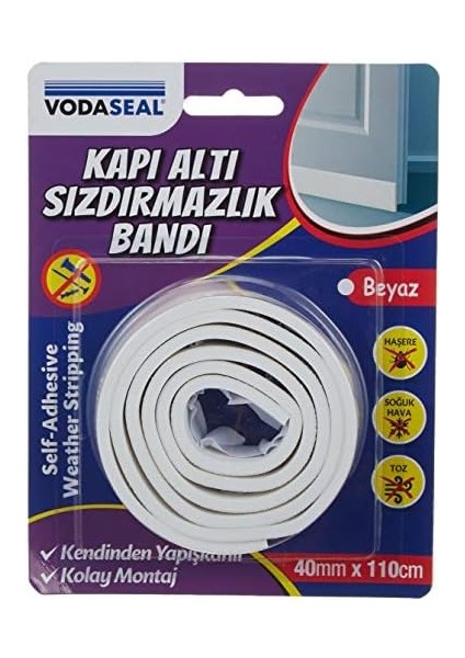 Kapı Altı Sızdırmazlık Bandı 40MMX110CM, Beyaz modelleri