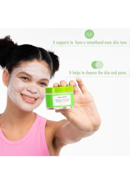 Maru.derm Kahve Özü + Yeşil Çay Özü Ferahlatıcı Kil Maskesi 100 ml