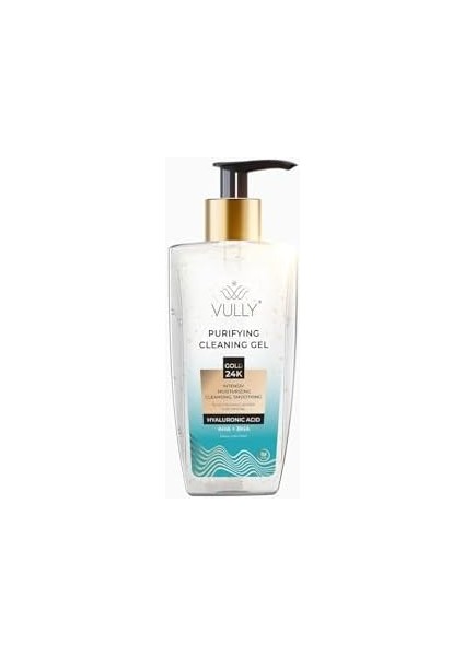 Vully 24K Altın Parçacıklı Arındırıcı Nemlendirici Gözenek Sıkılaştırıcı Yüz Temizleme Jeli 200 ml