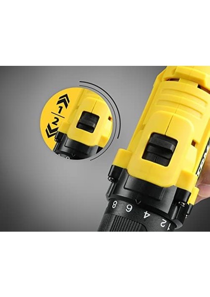 RTM332 12V 1.3AH Vites Ayarlı Li-Ion Çift Akülü Matkap Vidalama, Sarı modelleri