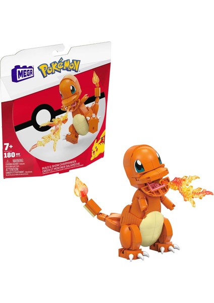 Pokemon 185 Adet Blok ve Parçasıyla Eklemleri Bükülebilen Yap ve Sergile Charmander Oyuncak Yapı Seti (10 Cm), 7 Yaş ve Üzeri Çocuklar Için, GKY96