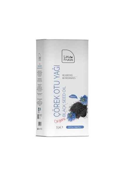 Las Frutas Organik Çörek Otu Yağı 1 L –%100 Soğuk Sıkım & Sertifikalı | Katkısız, Doğal ve Saf Yağ