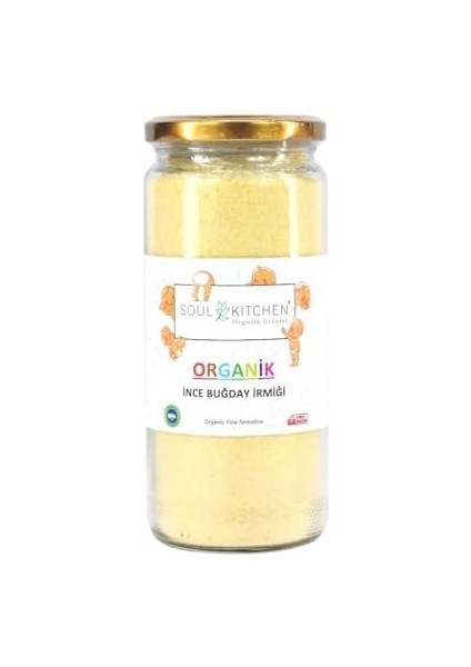 Soul Kitchen Organik Ince Buğday Irmiği Cam 300GR (Bebek Irmiği)