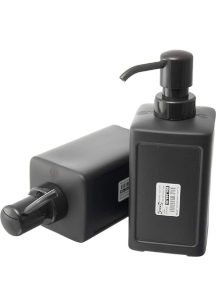 Rınnıg Sıvı Pompalı Dispenser, El Sabunu Veya Jel Için, Koyu Gri, 450 ml Kapasite, Plastik - 2'li Set