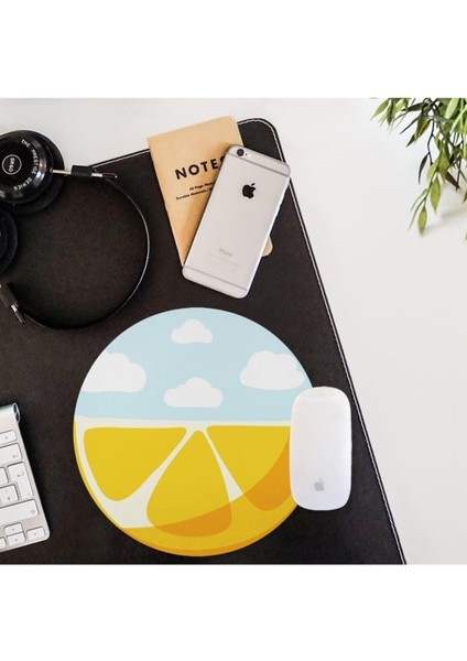 Desenli Yuvarlak Mousepad - Mouse Pad - Fare Altlığı