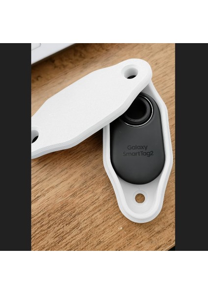 Için Bisiklet Suluk Arkasına Takılan Tutucu Smart Tag 2 Kılıf - Beyaz