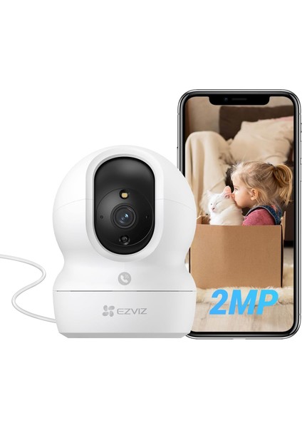 Cp1 Pro - 1080P Full Hd, Akıllı Hareket Takibi, 360° Dönüş, H.265, Çift Yönlü Ses, 10M Gece Görüşü, Tip-C, 512 GB Microsd Desteği, Ev ve Bebek Güvenliği Için Wi-Fi Kamera