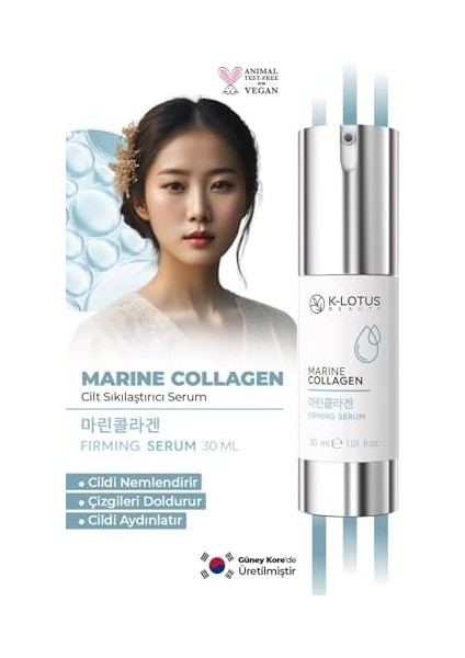 K-Lotus Beauty Marine Collagen Gözenek Sıkılaştırıcı, Aydınlatıcı ve Kırışıklık Karşıtı Cilt Serumu 30 ml modelleri