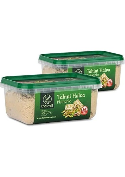 The Mill Antep Fıstıklı Tahin Helvası 500 gr Pet (2'li Paket) - Doğal Lif Kaynağı - Helal - Vegan Dostu - Kahvaltılar Için Ideal ve Atıştırmalık - Enerji Verir - Lezzetli