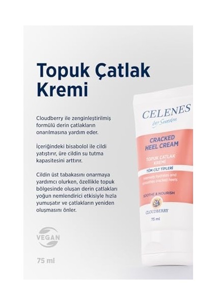 Celenes Cloudberry Topuk Çatlak Kremi (75 Ml)