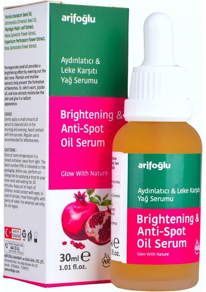 Nar Yağ Serumu Aydınlatıcı ve Leke Karşıtı 30ML Brightening Anti-Spot Oil Serum