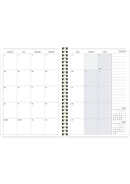 2023 A5 Sert Kapak Haftalık Ajanda, Demet modelleri