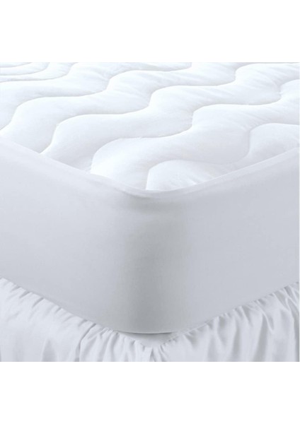 Kapitone Fitted Su Sıvı Geçirmez Yatak Alez, Beyaz, 80X180CM