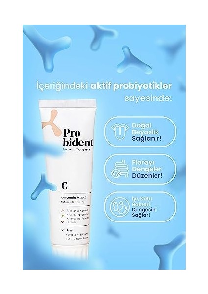 Probident Aktif Probiyotik Doğal Florürsüz Diş Macunu Zerdeçal Özüt Ilaveli Doğal Beyazlık 75 ml modelleri