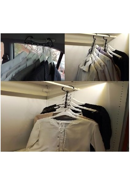 Askılık, 2 Adet Dolap, Ofis ve Araç Için Kullanıma Uygun Askı Çoklayıcı, Organizer Sihirli Askılık fiyatları