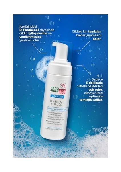 Sebamed Sivilceye Yatkın Yağlı Ciltler Için Etkili Siyah Nokta Karşıtı Yüz Temizleme Köpüğü 150 ml